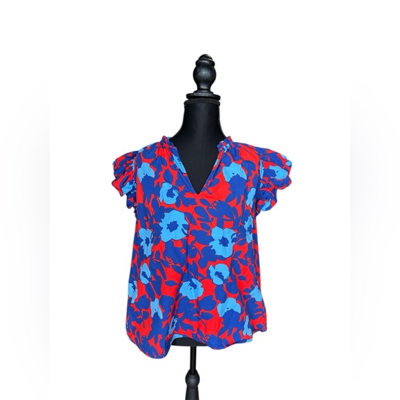 Sugarlips Tops - Sugarlips Floral V-Neck Ruffle Sleeve Top